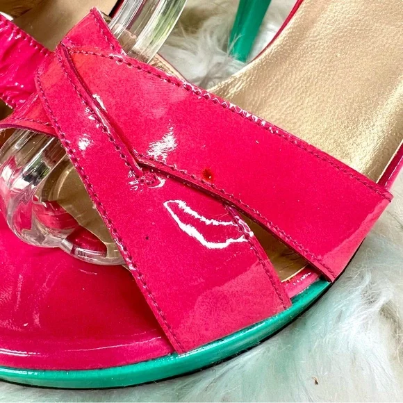 STUART WEITZMAN Patent Leather Platform Sandals, 6.5 - Picture 4 of 15